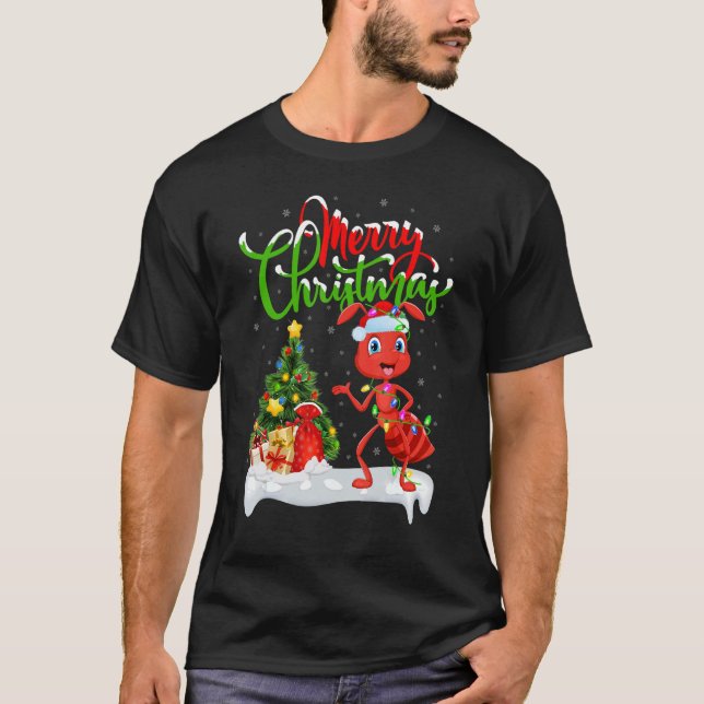 Camiseta Ant   Xmas Decorations Santa Ant Christmas (Anverso)