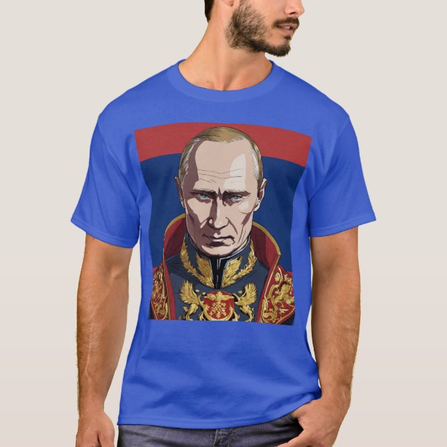 Camiseta "Antagonista anime: Vladimir Putin en calle Anime  (Anverso)