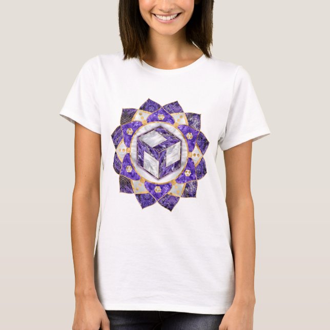 Camiseta Antahkarana en Lotus Mandala- Amethyst and Pearl (Anverso)