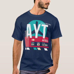 Camiseta Antalya Turkey AYT Código del aeropuerto Etiqueta 