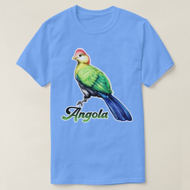 Camiseta Antártico de Touraco de Pauline Angola (Diseño del anverso)
