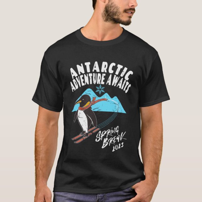 Camiseta Antártida Spring Break 2023 Penguin Snow Ski (Anverso)