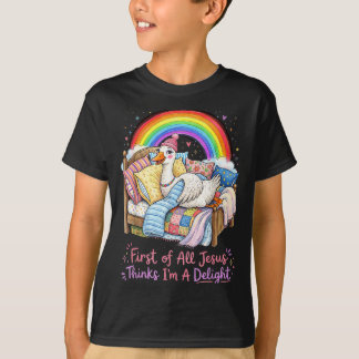 Camiseta Ante Todo Jesús Piensa Que Soy Un Ganso Divertido 