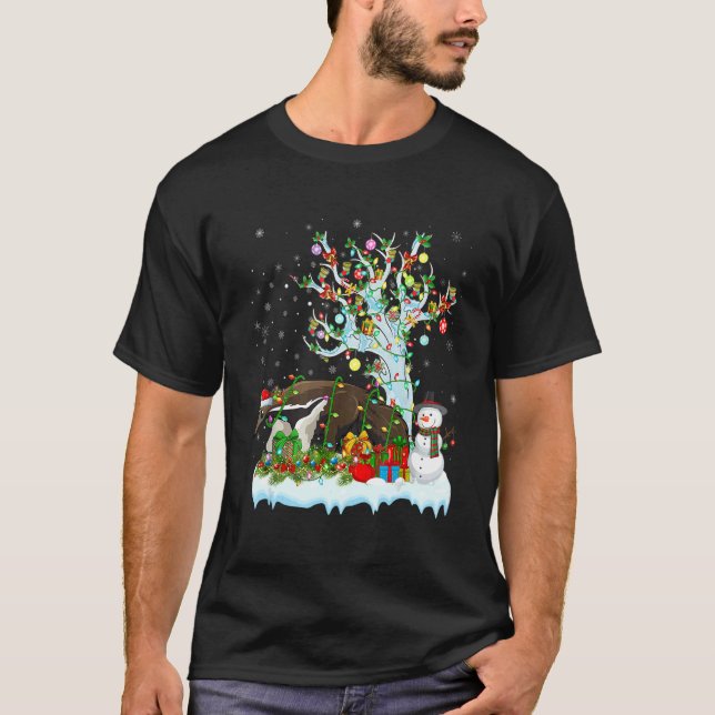 Camiseta Anteater  Santa's Hat Lighting Anteater Christmas  (Anverso)