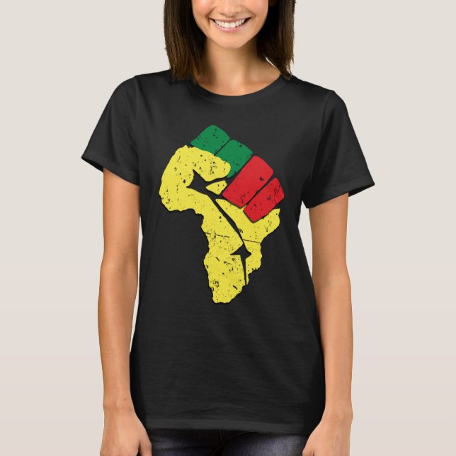 Camiseta Antecedentes negros Hoodie Panafricana Bandera Col (Anverso)