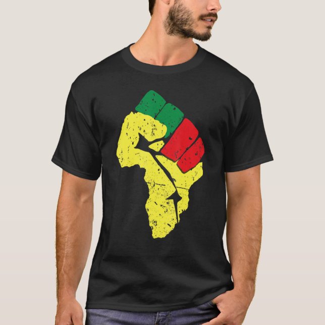 Camiseta Antecedentes negros Hoodie Panafricana Bandera Col (Anverso)