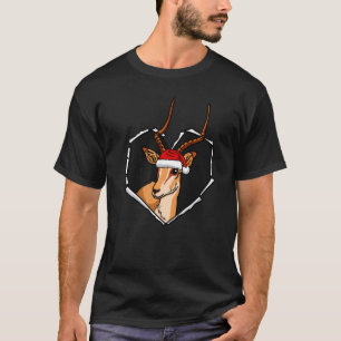 Camiseta Antelope de tela desgarrada cara con Gorra Navidad