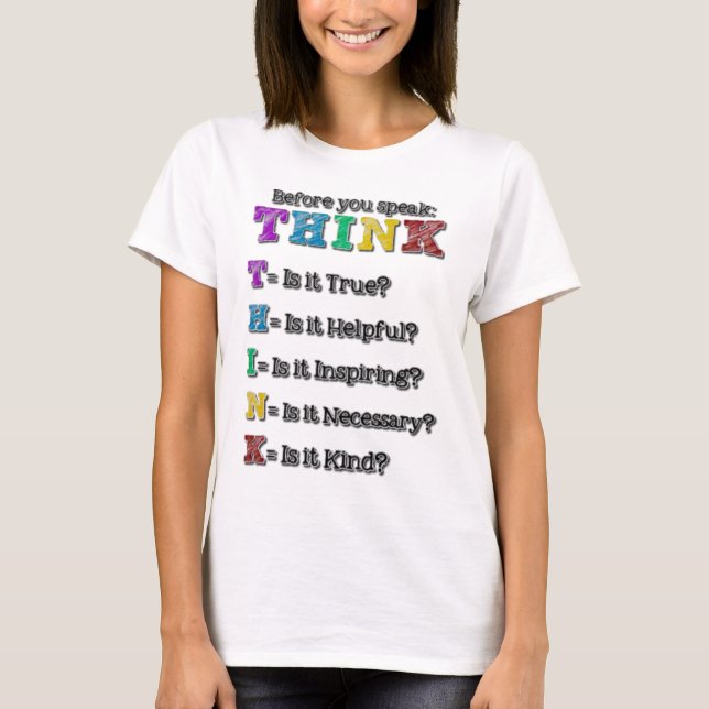 Camiseta Antes de hablar pensar (Anverso)