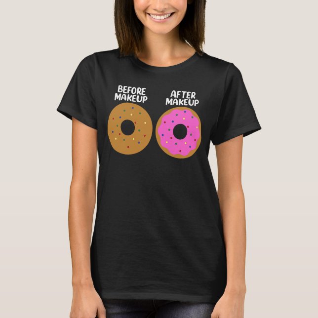Camiseta Antes de maquillarse Cosmetólogo artista Donut Foo (Anverso)