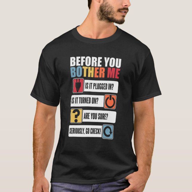 Camiseta Antes de molestar al administrador de Sysadmin (Anverso)