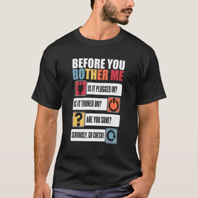 Camiseta Antes de molestar al administrador de Sysadmin (Anverso)