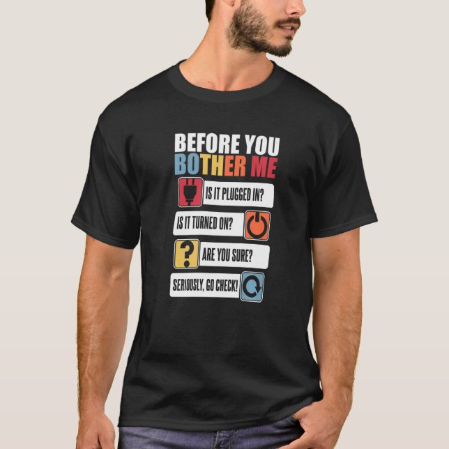Camiseta Antes de molestar al administrador de Sysadmin (Anverso)