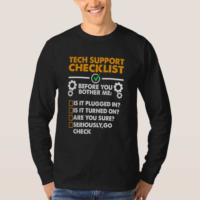 Camiseta Antes de molestarme Geek Funny Tech Support Check (Anverso)