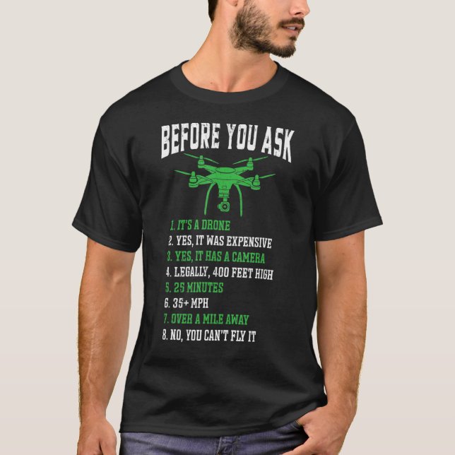 Camiseta Antes De Preguntar Carreras De Drones (Anverso)