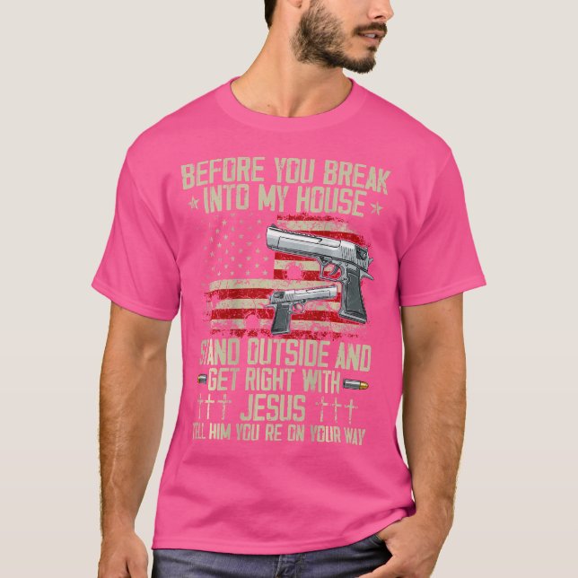 Camiseta Antes De Romper Con Mi Casa, Jesús Gun Rights On (Anverso)
