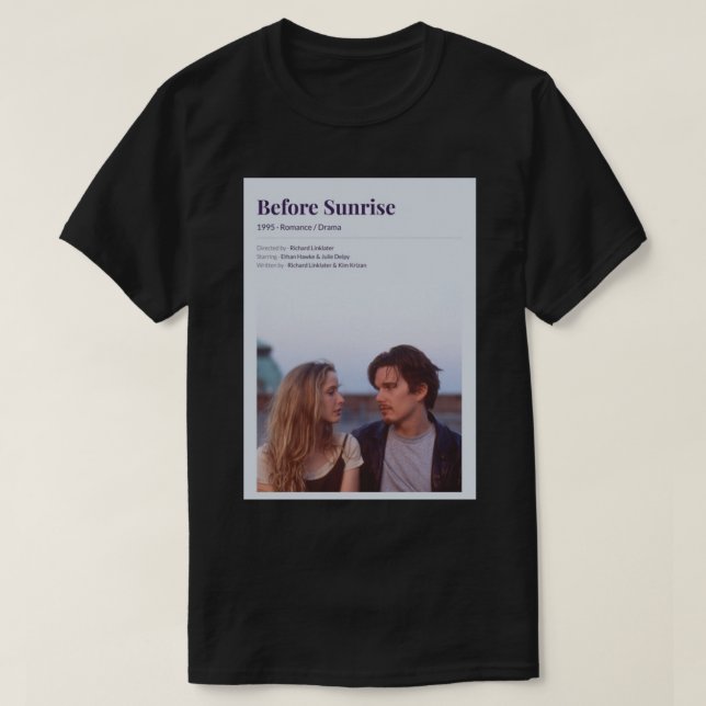 Camiseta Antes del amanecer (1995) Película Richard Linklat (Diseño del anverso)