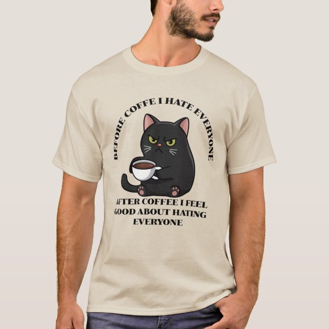 Camiseta Antes Del Café Odio A Todos Los Hombres Graciosos  (Anverso)