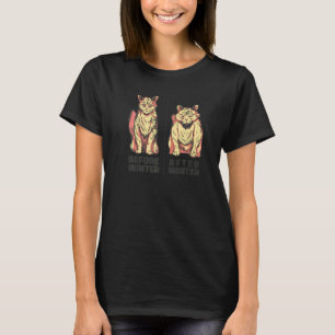Camiseta Antes Después Gato de Invierno Ropa Maine Coon