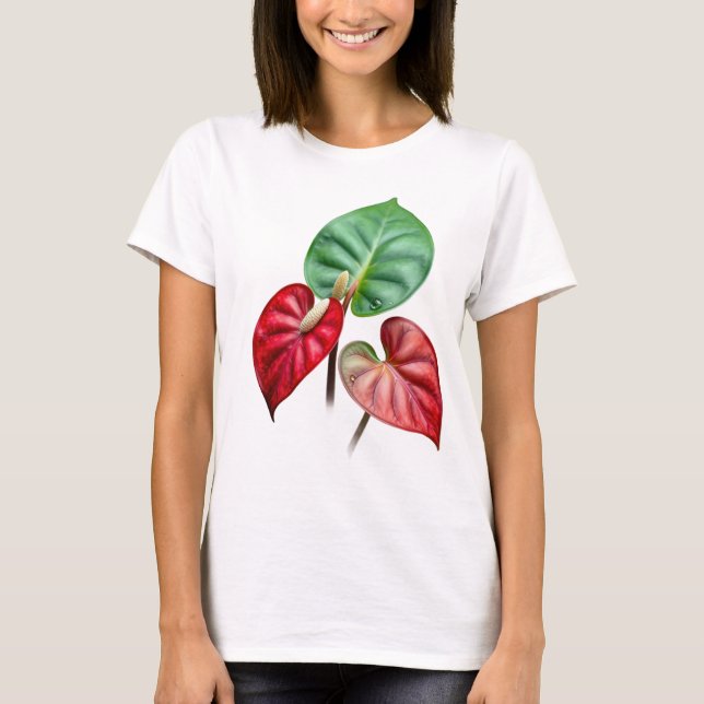 Camiseta anthurium floral art (Anverso)