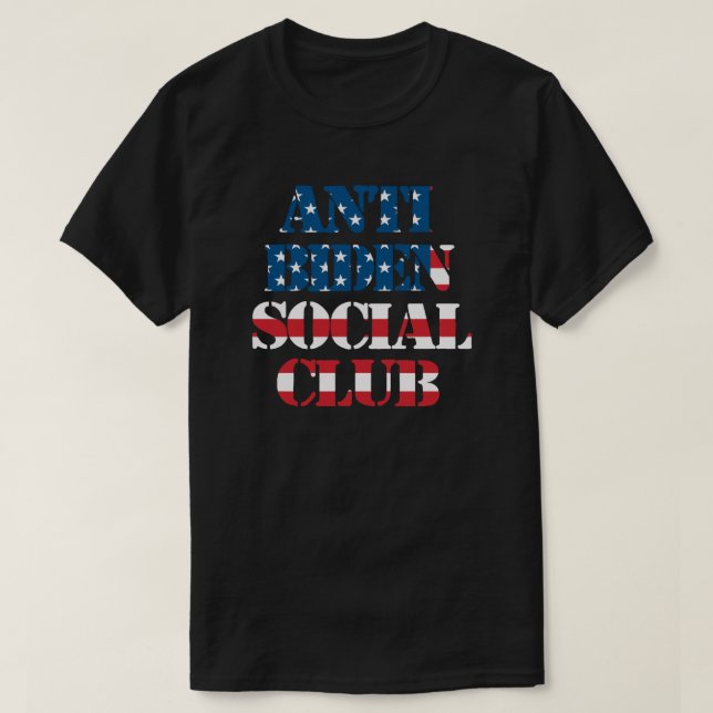 Camiseta Anti Biden Social Club | Anti Joe Biden | Bandera  (Diseño del anverso)