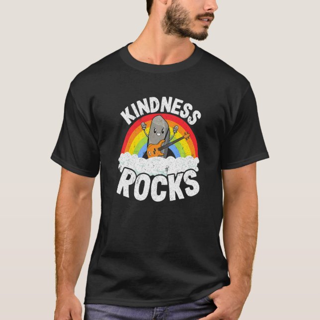 Camiseta Anti Bullying Rainbow Retro Music Teacher Kindness (Anverso)