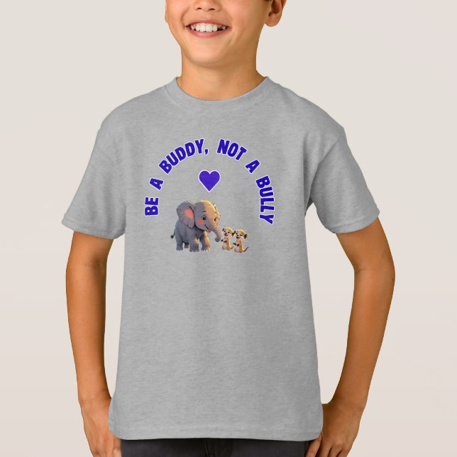 Camiseta Anti-bullying "Sé un Buddy, no un Bully" (Anverso)