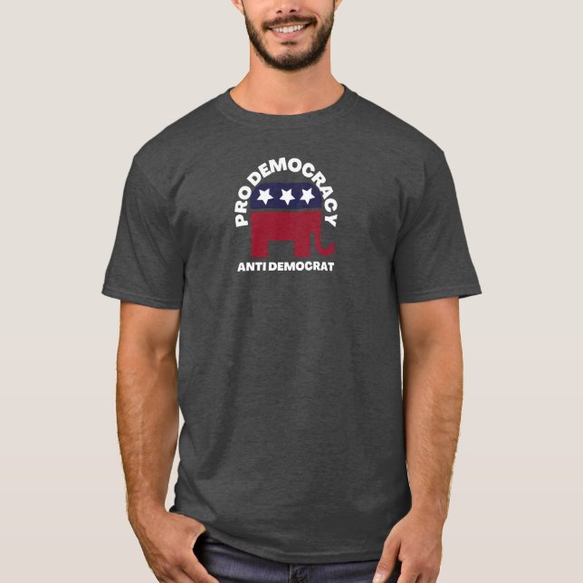 Camiseta Anti-demócrata pro democracia | Política americana (Anverso)