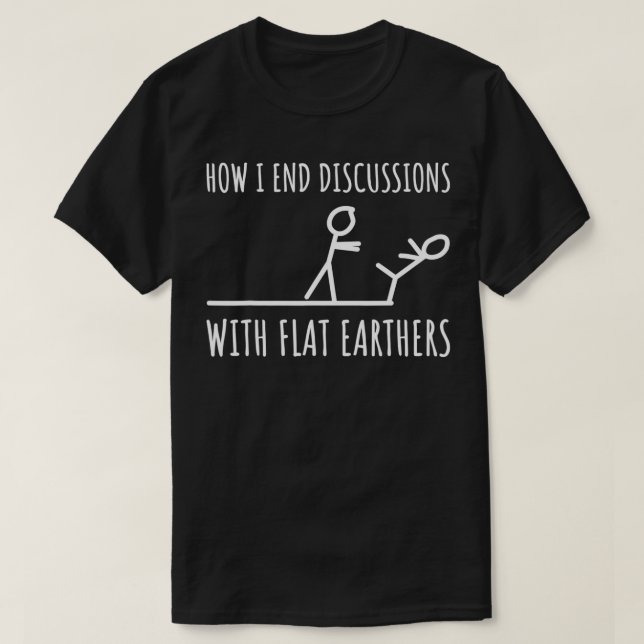 Camiseta Anti Flat Earth Flat Earthers Stick Figure Funny S (Diseño del anverso)