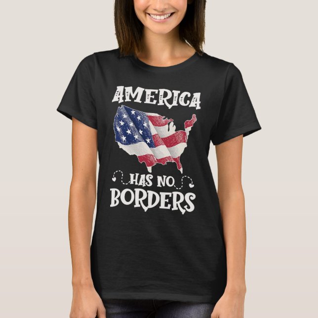 Camiseta Anti Immigration Reform America No Border USA Flag (Anverso)