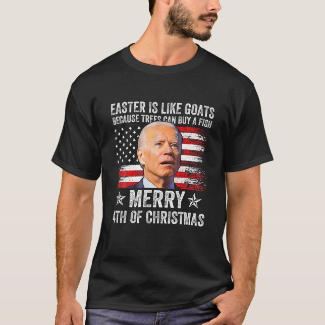 Camiseta Anti Joe Biden 4° De Navidades 4 De Julio (Anverso)