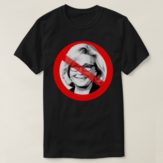 Camiseta Anti Liz Cheney cruzó la cara (Diseño del anverso)