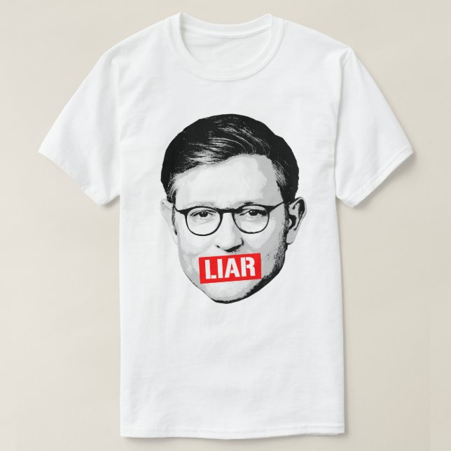 Camiseta Anti Mike Johnson Liar Pegatina (Diseño del anverso)