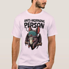 Camiseta Anti-Morning Person – Bat with Sleep Mask