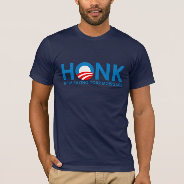 Camiseta Anti-Obama Bumpersticker - toque la bocina si el (Anverso)