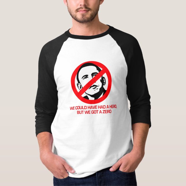 Camiseta Anti-Obama - conseguimos un cero (Anverso)