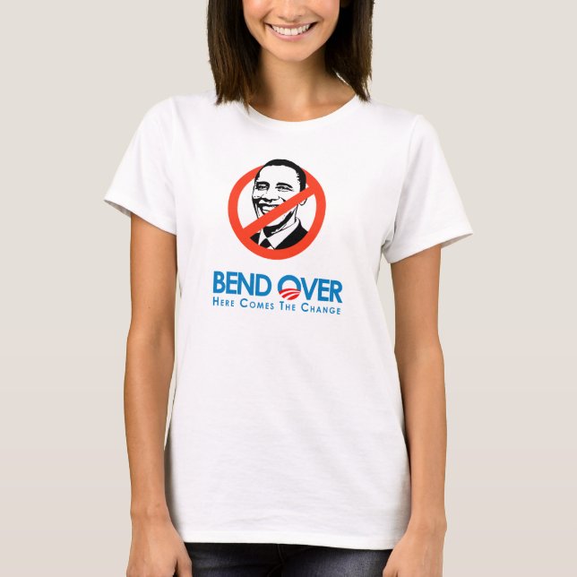 Camiseta Anti-Obama - curva encima para el cambio (Anverso)