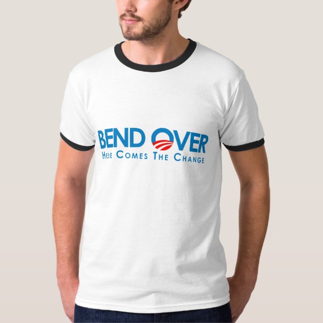 Camiseta Anti-Obama - curva encima para el cambio (Anverso)