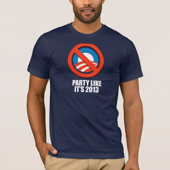 Camiseta ANTI-OBAMA- el fiesta como él es 2013 (Anverso)