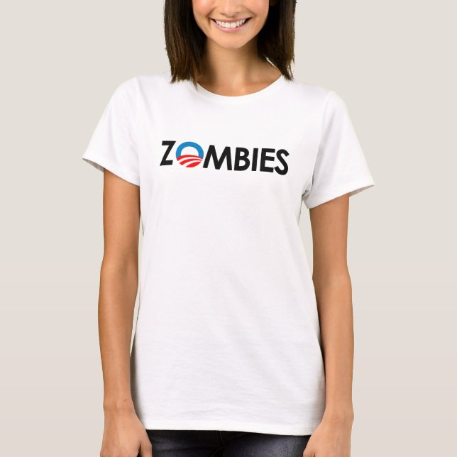Camiseta Anti-Obama - negro de los zombis (Anverso)