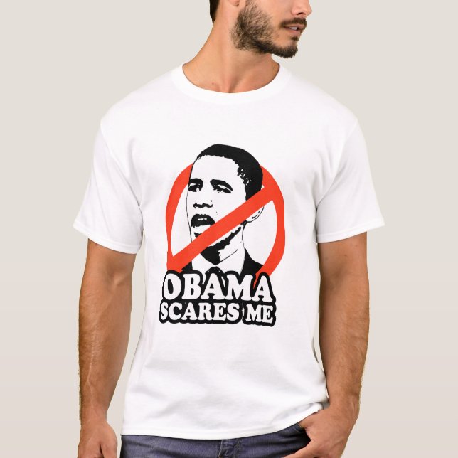 CAMISETA ANTI-OBAMA/OBAMA ME ASUSTA (Anverso)