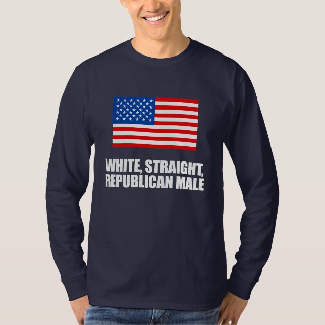 Camiseta ANTI-OBAMA- varón republicano recto blanco (Anverso)