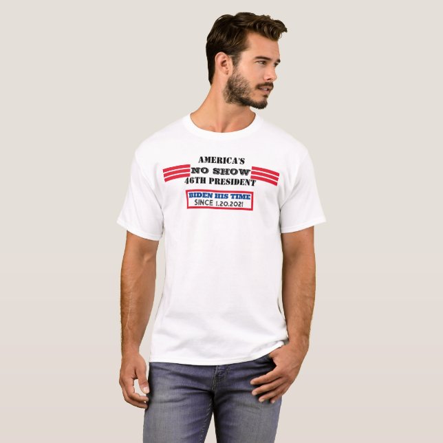 Camiseta Anti Presidente Biden 46º Presidente Humor  (Anverso completo)
