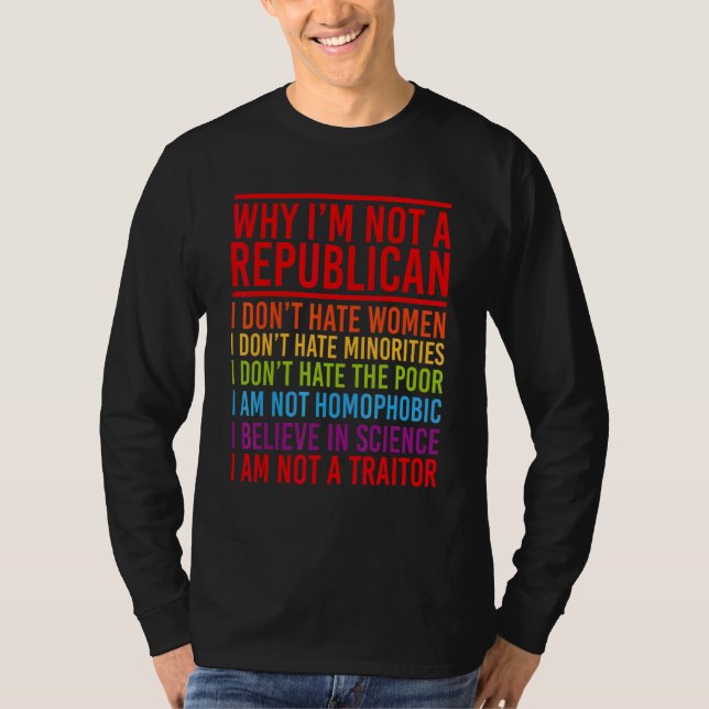 Camiseta Anti Republicano Por Qué No Soy Republicano (Anverso)