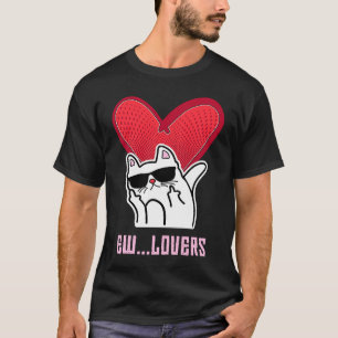 Camiseta Anti San Valentín Enfermo de Ew Gato Sospechoso