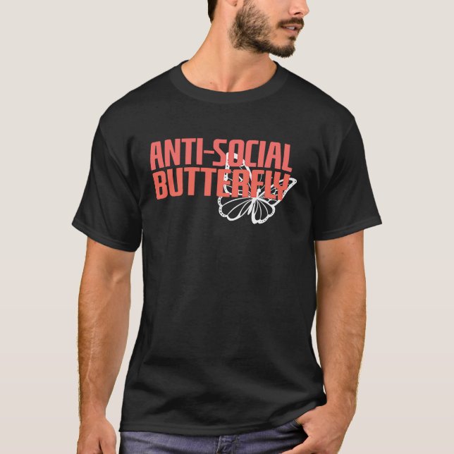 Camiseta Anti Social Butterfly  Introvert Social Distancing (Anverso)