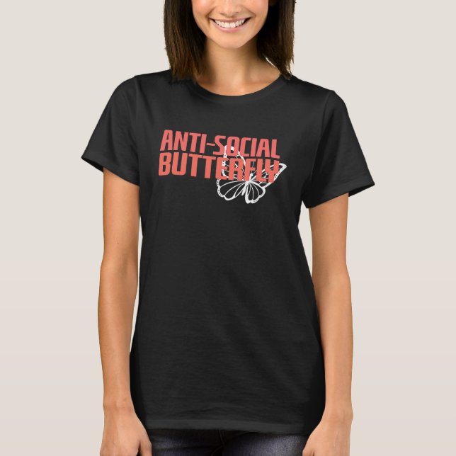 Camiseta Anti Social Butterfly  Introvert Social Distancing (Anverso)