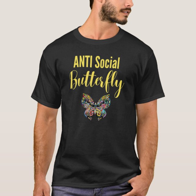 Camiseta Anti Social Butterfly Monarch Butterflies Wing Int (Anverso)