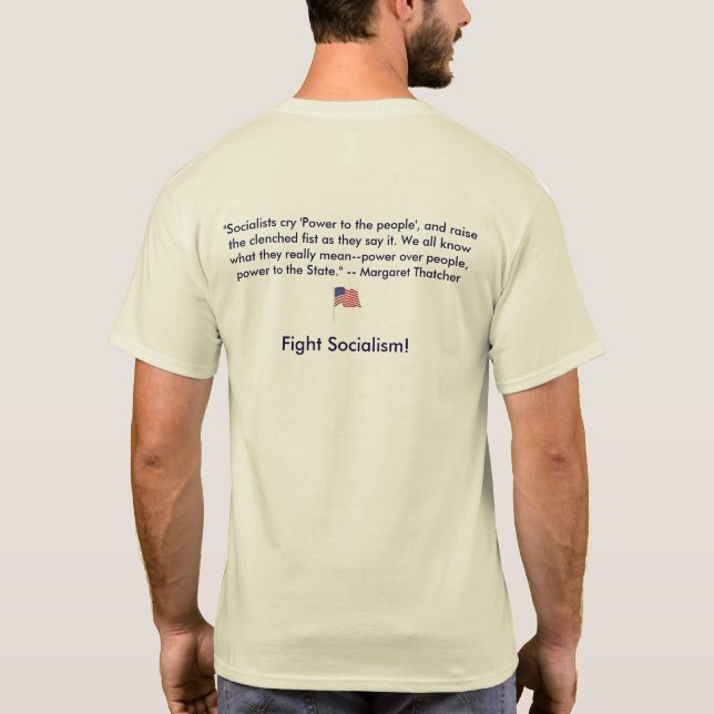 Camiseta Anti-Socialismo Margaret Thatcher (Reverso)