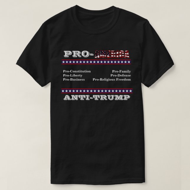 Camiseta anti-TRUMP PRO-ESTADOS UNIDOS (Diseño del anverso)