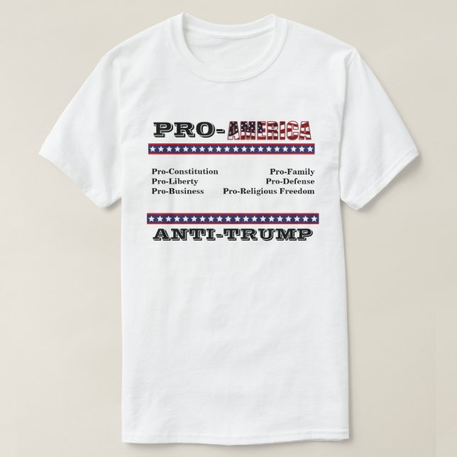 CAMISETA ANTI-TRUMP PRO-ESTADOS UNIDOS (Diseño del anverso)